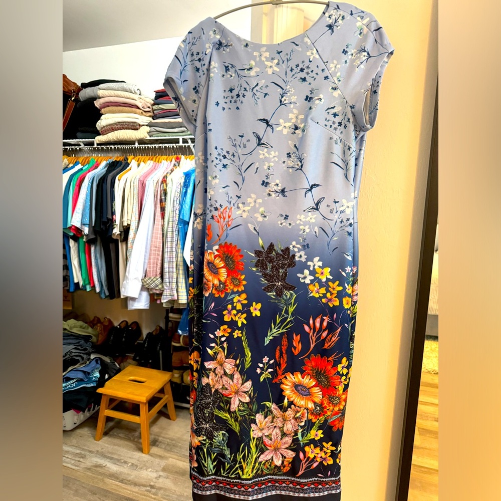 Floral midi summer dress